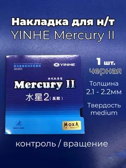 Накладка Mercury II medium чр. для ракетки н т