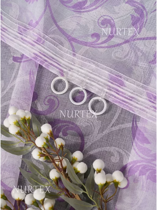 NurTEXTIL Тюль 200х250 в под лен готовый на ленте в спальню, 200x250, в упаковке 700 г, фото 4