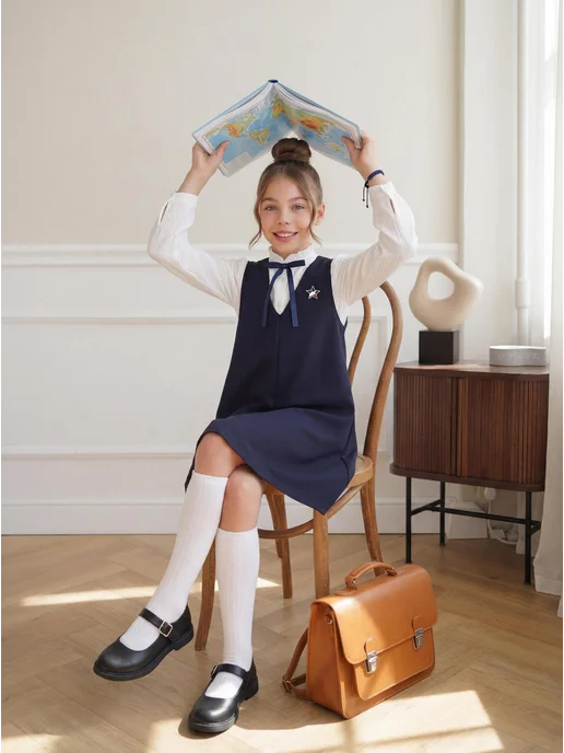 LELU KIDS Сарафан школьный для девочки, вариант