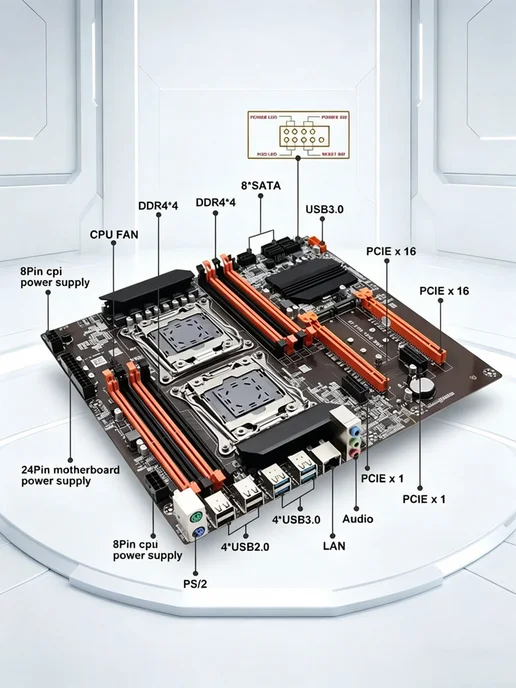 KEYIYOU Материнская плата с двумя процессорами X99 Dual, вариант, фото 3