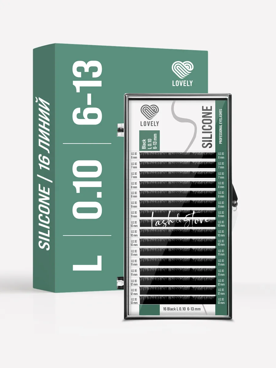 Ресницы микс L 0.10 6-13 мм, Silicone 16 линий