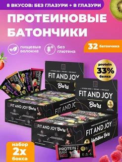 Протеиновые батончики без сахара набор ассорти 32шт Fit and Joy 238917700 купить за 964 ₽ в интернет-магазине Wildberries