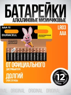 Батарейки мизинчиковые ААА 12 шт Duracell 239008327 купить за 237 ₽ в интернет-магазине Wildberries