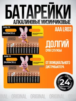 Батарейки мизинчиковые ААА 24 шт DURACELL 239008329 купить за 346 ₽ в интернет-магазине Wildberries