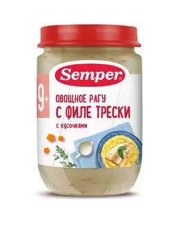 Пюре Овощное рагу с филе трески 190 г Semper 239048855 купить за 414 ₽ в интернет-магазине Wildberries