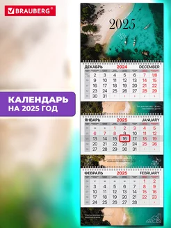 Календарь настенный квартальный отрывной 3 блока 2025 год Brauberg 239092714 купить за 203 ₽ в интернет-магазине Wildberries