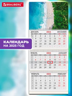 Календарь настенный квартальный отрывной 3 блока 2025 год Brauberg 239123202 купить за 273 ₽ в интернет-магазине Wildberries