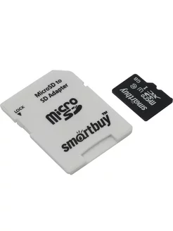 MicroSD 128GB SmartBuy class 10 с адаптером SD