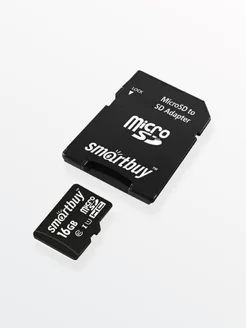 MicroSD 16GB SmartBuy class 10 с адаптером