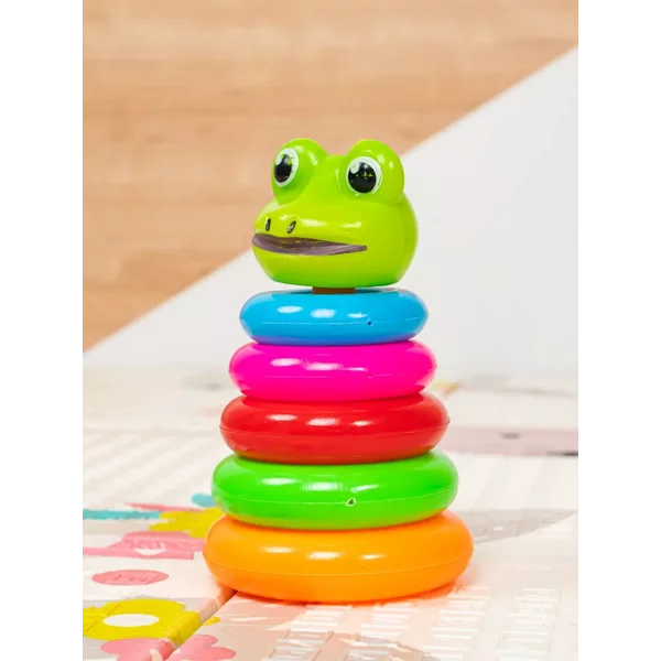 Детская развивающая игрушка пирамидка "Лягушка", 5 колец