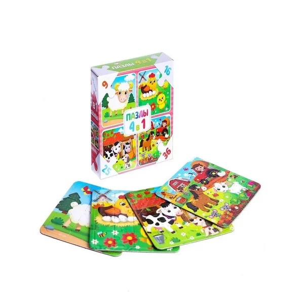 Пазлы 4 в 1 Ферма