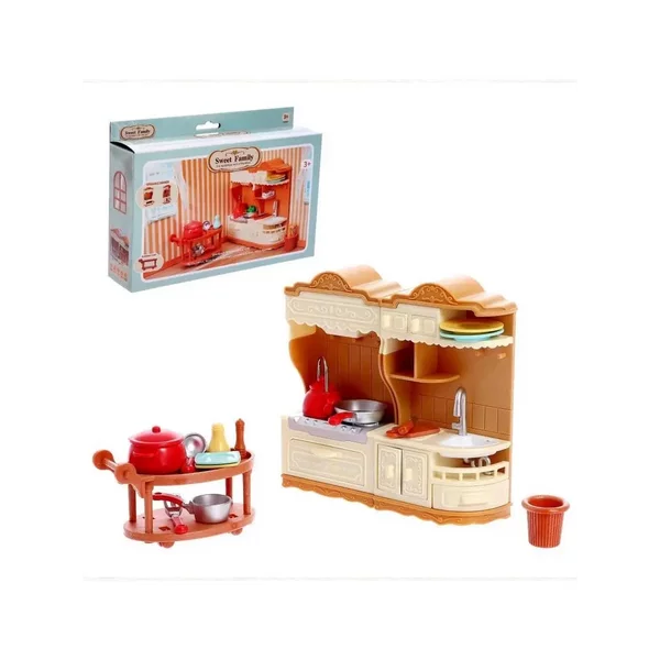 Мебель для кукол/Набор игровой мебели"Кухня с посудой"/Игруш