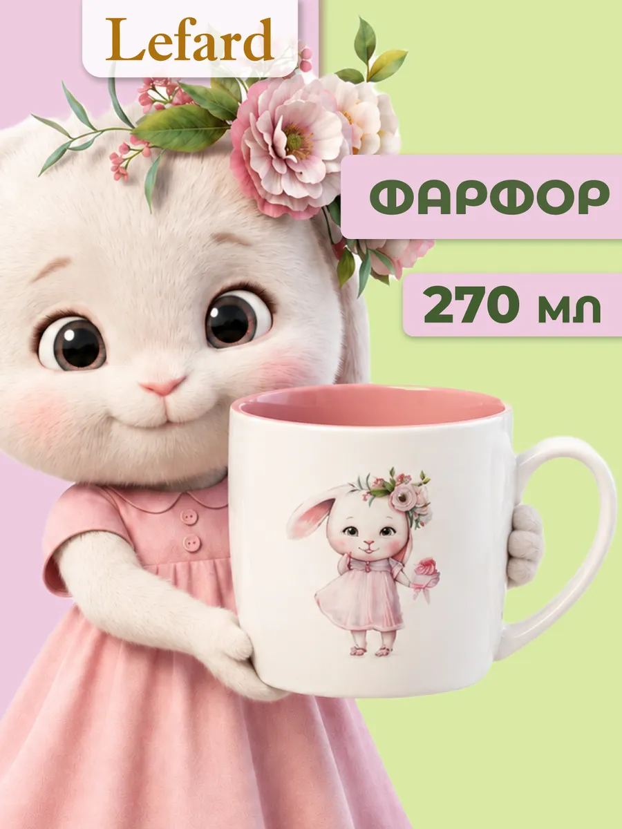 Кружка для чая детская "Моя зайка" фарфоровая 270 мл