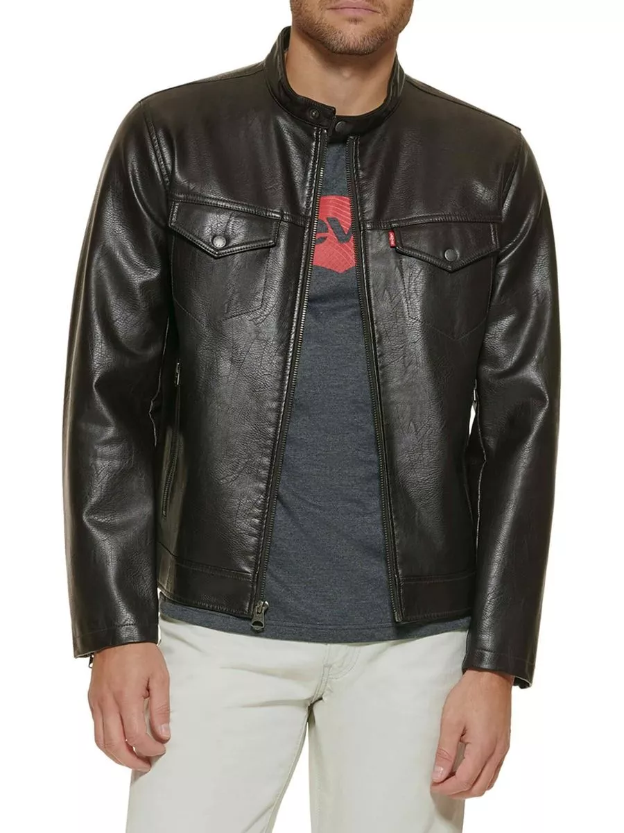 Mens leather varsity bomber jacket best sale