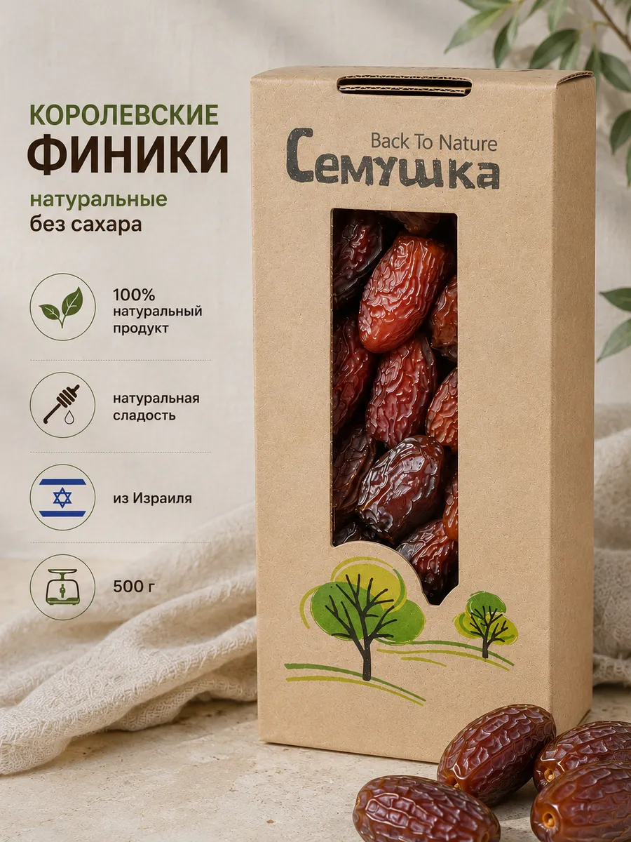 Финики Королевские Меджул 500 г натуральные без сахара