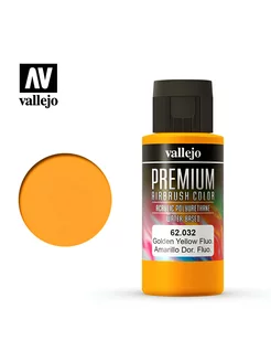 Краска Premium AirBrush Color Fluorescent Golden Yellow 60мл Vallejo 239444577 купить за 784 ₽ в интернет-магазине Wildberries