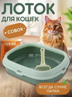 Лоток туалет для кошек маленький с совком