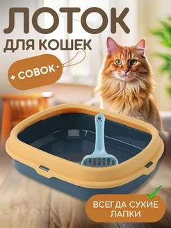 Лоток туалет для кошек маленький с совком