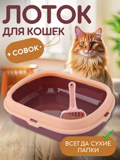 Лоток туалет для кошек маленький с совком