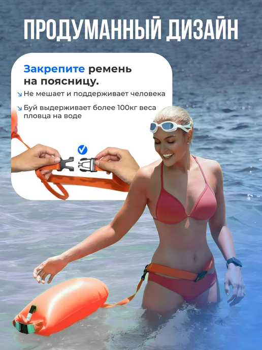 Nonstopika Гермосумка для сапборда водонепроницаемая 20 литров, оранжевый, фото 3