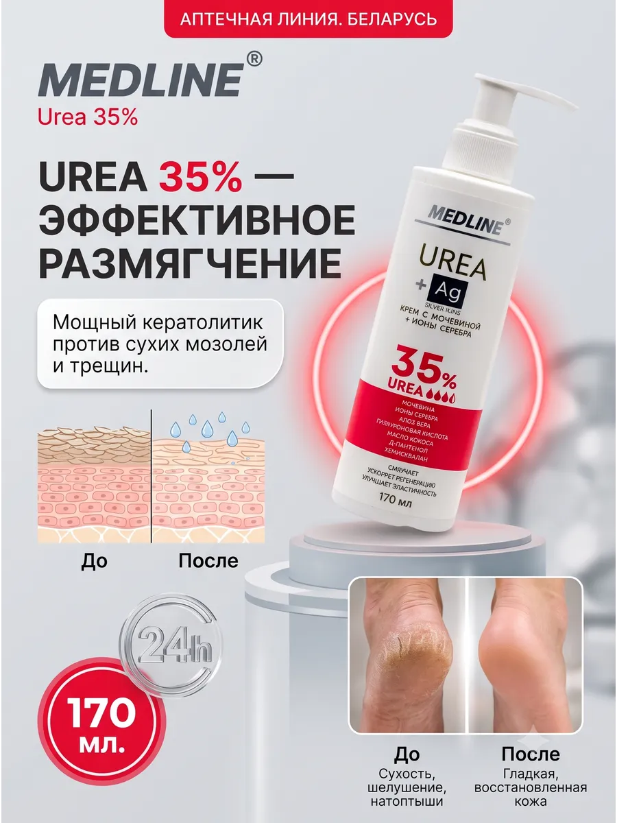 Крем для ног от трещин и сухости с мочевиной 35%