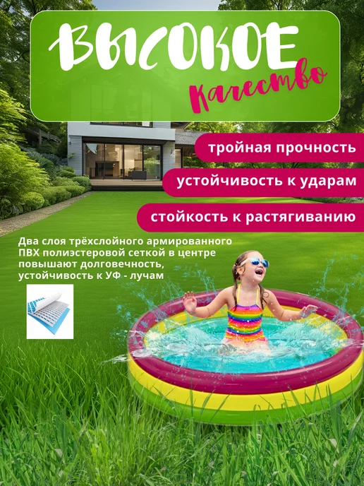 Intex Бассейн надувной детский 86 см, зеленый, в упаковке 2 кг, фото 3