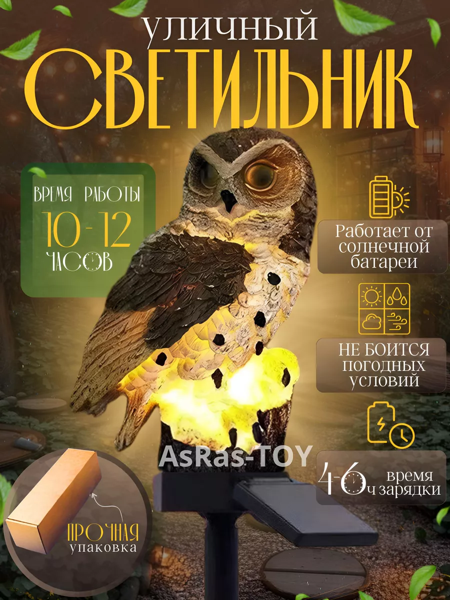 Уличный светильник на солнечной батарее для сада и дачи