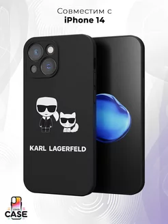 Чехол на iPhone 14 с принтом Karl Lagerfeld