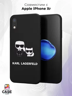 Чехол на iPhone XR с принтом Karl Lagerfeld