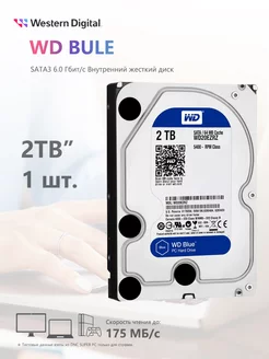 Встроенный жесткий дискHDD SATA3 6.0Гбит с 2TБ Western Digital 239857419 купить за 12 924 ₽ в интернет-магазине Wildberries