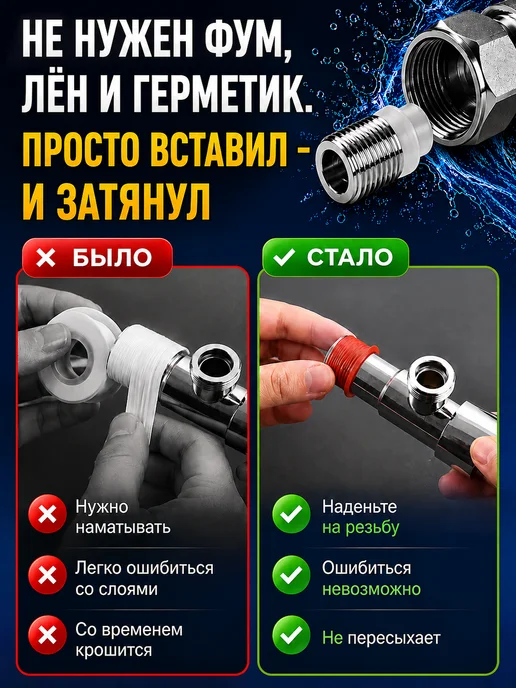 Water&Control Фум силиконовый прокладки сантехнические 3 4, 10шт, 10 шт, фото 2