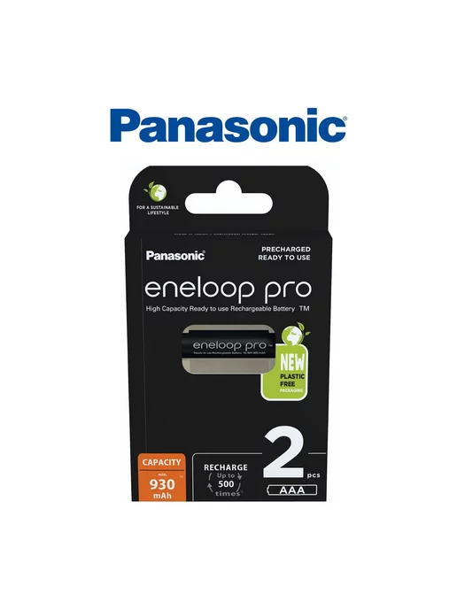 Panasonic Батарейка аккумуляторная Eneloop Pro (AAA) 930 mAh (2 шт)