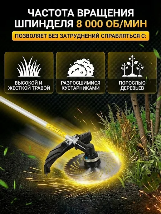Триммер электрический для травы от сети мощный GET-2000 PRO — фото 3