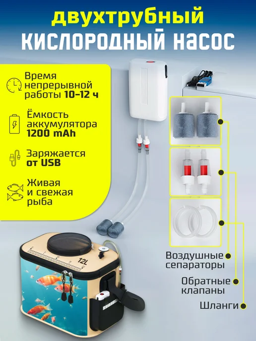 P&V group Кан рыболовный, складное ведро с крышкой для рыбалки, бежевый, фото 3