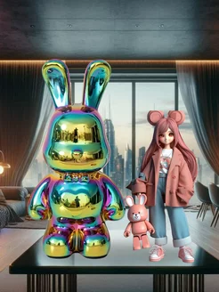 Керамическая заяц-статуэтка Bearbrick 15 см