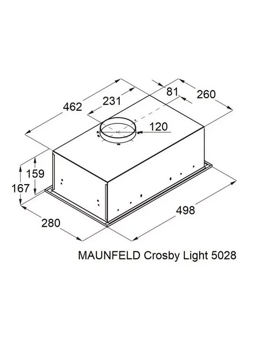Maunfeld Вытяжка кухонная встраиваемая 50 см Crosby Light 5028 черный, белый, фото 3