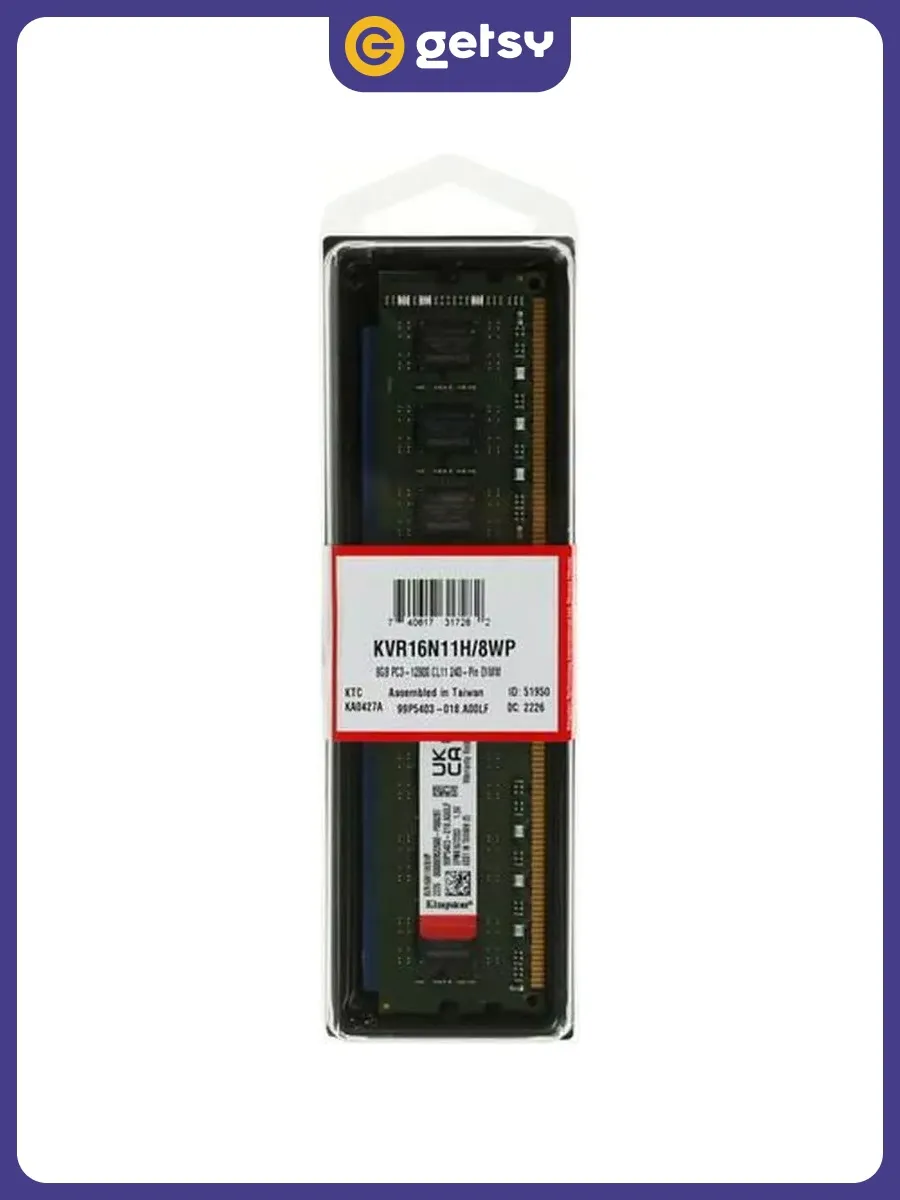 Kingston Оперативная память DIMM DDR3 8ГБ 1600 Мгц