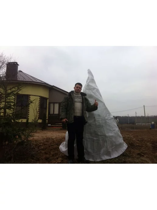 Зимний Сад Укрытие для елей чехлы с завязками из спанбонда, белый, фото 7