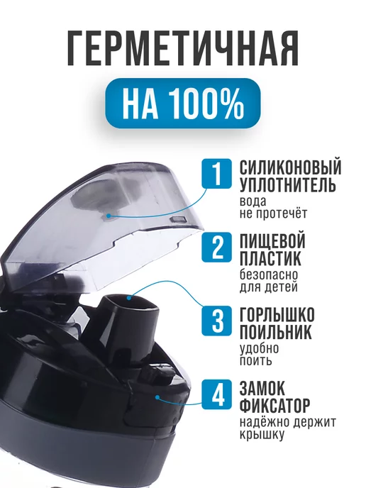 Бутылка для воды спортивная 750 мл - фото 3