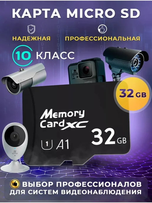 PRO Безопасность Карта памяти micro sd 10 Class, вариант