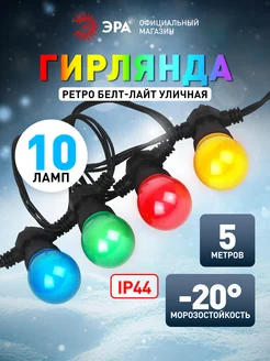 Гирлянда уличная ретро белт-лайт 5м мультиколор RGB