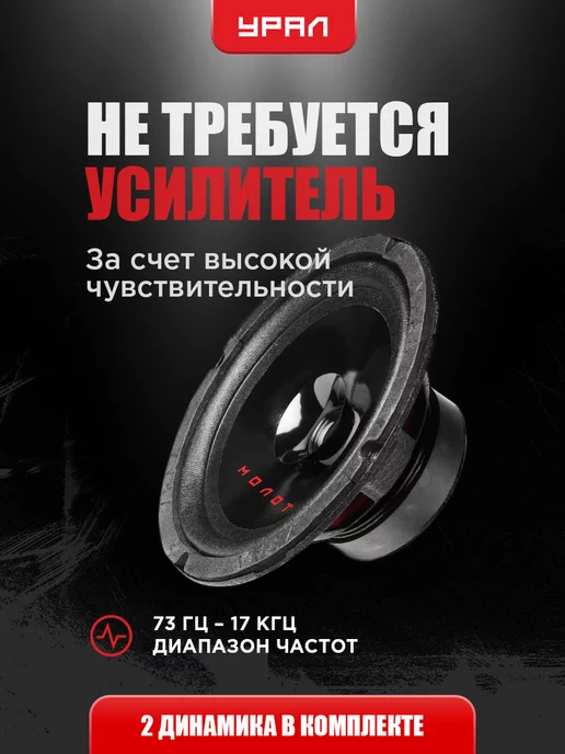 Урал Динамики 16 см автомобильные АС-М165, черный, фото 2