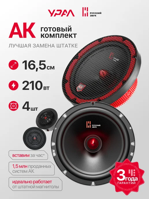 Урал Динамики автомобильные АК 4 шт, 4 шт