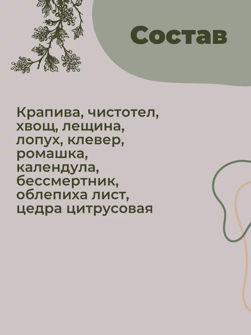 Магазин трав Земляника Лимфодренажный чай травяной для очищения 100г без солодки, 100 г, фото 4