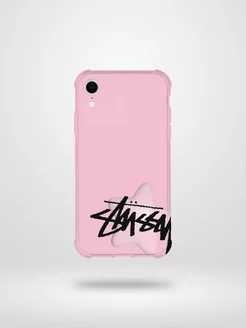 Стильный чехол на iPhone XR с брендовым принтом STUSSY