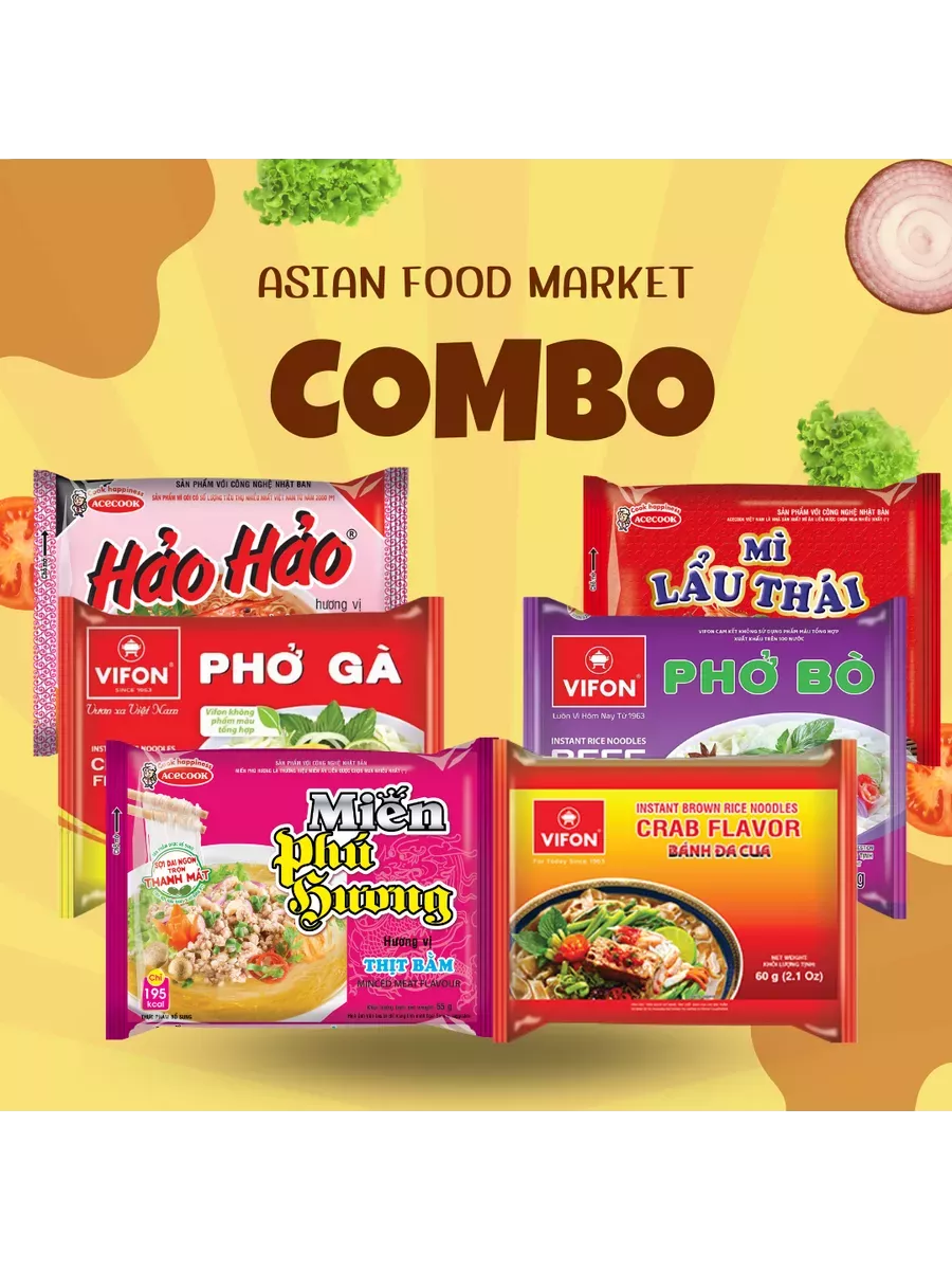 Лапша быстрого приготовления с разными вкусами набор 6шт