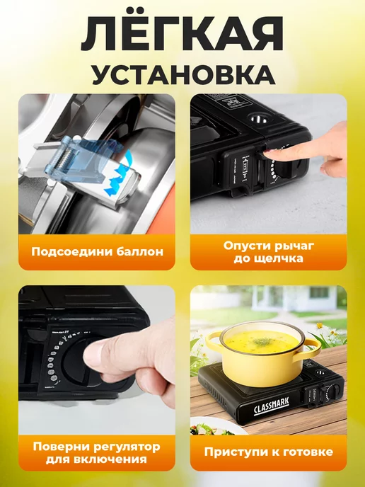Classmark Газовая плита туристическая - походная плитка, вариант, фото 6