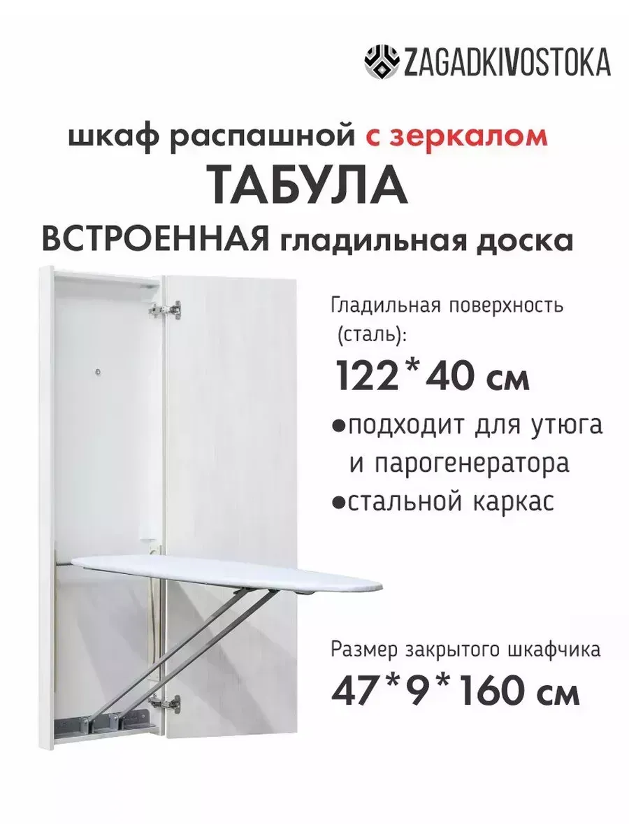 Настенная гладильная доска Табула распашная право дуб белен