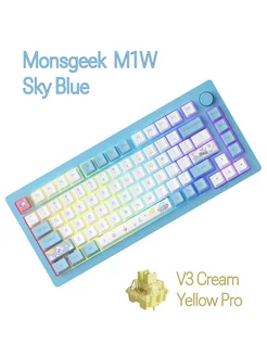 Клавиатура M1W Sky Blue RGB HotSwap V3 Cream Yellow Pro